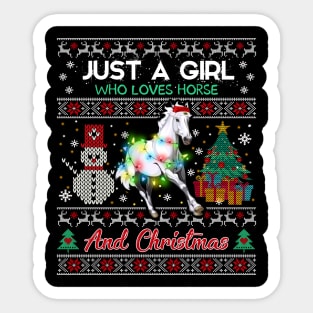 Just a girl who loves horse and christmas Sticker